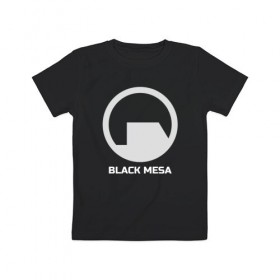 Детская футболка хлопок с принтом Black Mesa в Санкт-Петербурге, 100% хлопок | круглый вырез горловины, полуприлегающий силуэт, длина до линии бедер | Тематика изображения на принте: alyx | black mesa | half life | half life 2 | халф лайф