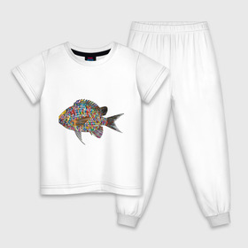 Детская пижама хлопок с принтом Бейболка Рыбка золотая в Санкт-Петербурге, 100% хлопок |  брюки и футболка прямого кроя, без карманов, на брюках мягкая резинка на поясе и по низу штанин
 | 