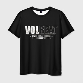 Мужская футболка 3D с принтом Volbeat в Санкт-Петербурге, 100% полиэфир | прямой крой, круглый вырез горловины, длина до линии бедер | groove metal | hardcore | psychobilly | rebound | replay | rewind | volbeat | волбит
