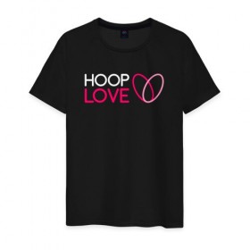 Мужская футболка хлопок с принтом Hoop Love logo white в Санкт-Петербурге, 100% хлопок | прямой крой, круглый вырез горловины, длина до линии бедер, слегка спущенное плечо. | fire show | hoop | hoop dance | hooping | hula hoop | обруч | огненное шоу | танец с обручем | хула хуп | хулахуп