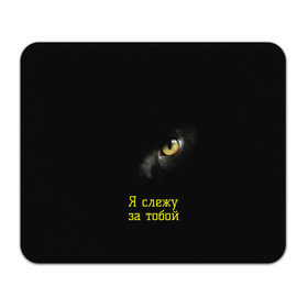 Коврик для мышки прямоугольный с принтом Следящий кошачий глаз в Санкт-Петербурге, натуральный каучук | размер 230 х 185 мм; запечатка лицевой стороны | Тематика изображения на принте: кот в темноте | кошачий глаз