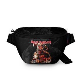 Поясная сумка 3D с принтом Iron Maiden в Санкт-Петербурге, 100% полиэстер | плотная ткань, ремень с регулируемой длиной, внутри несколько карманов для мелочей, основное отделение и карман с обратной стороны сумки застегиваются на молнию | heavy metal | iron maiden | metal | айрон мейден | группы | метал | музыка | рок | хеви метал