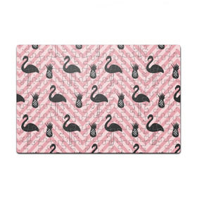 Пазл магнитный 126 элементов с принтом Черный фламинго в Санкт-Петербурге, полимерный материал с магнитным слоем | 126 деталей, размер изделия —  180*270 мм | Тематика изображения на принте: animal | bird | flamingo | pink | pnik flamingo | животные | птицы | розовый | розовый фламинго | фламинго