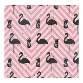 Магнитный плакат 3Х3 с принтом Черный фламинго в Санкт-Петербурге, Полимерный материал с магнитным слоем | 9 деталей размером 9*9 см | animal | bird | flamingo | pink | pnik flamingo | животные | птицы | розовый | розовый фламинго | фламинго