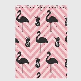 Скетчбук с принтом Черный фламинго в Санкт-Петербурге, 100% бумага
 | 48 листов, плотность листов — 100 г/м2, плотность картонной обложки — 250 г/м2. Листы скреплены сверху удобной пружинной спиралью | animal | bird | flamingo | pink | pnik flamingo | животные | птицы | розовый | розовый фламинго | фламинго