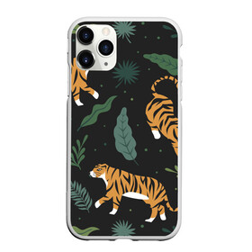 Чехол для iPhone 11 Pro Max матовый с принтом Тропический тигр в Санкт-Петербурге, Силикон |  | tiger | гепард | дикие кошки | животные | кот | кошки | пантера | тигр | тигры
