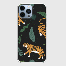 Чехол для iPhone 13 Pro Max с принтом Тропический тигр в Санкт-Петербурге,  |  | tiger | гепард | дикие кошки | животные | кот | кошки | пантера | тигр | тигры