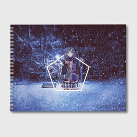Альбом для рисования с принтом Snow Bunny Girl в Санкт-Петербурге, 100% бумага
 | матовая бумага, плотность 200 мг. | Тематика изображения на принте: no yume wo minai | seishun buta yarou | wa bunny girl senpai | аниме | глупый | девочки зайки | девушка | зима | манга | мечту | не понимает | ночь | парк | свет | свин | снег | этот