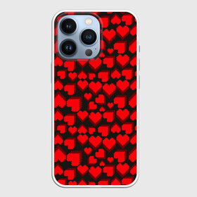 Чехол для iPhone 13 Pro с принтом 8 Bit Love в Санкт-Петербурге,  |  | 8 bit | 8 бит | game | heart | lovely | pattern | любовь | паттерн | романтика | сердечки | сердца | сердце