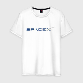 Мужская футболка хлопок с принтом SPACEX - ИЛОН МАСК. в Санкт-Петербурге, 100% хлопок | прямой крой, круглый вырез горловины, длина до линии бедер, слегка спущенное плечо. | elon musk | spacex | американский предприниматель | изобретатель | илон маск | инвестор | инженер