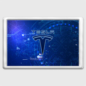 Магнит 45*70 с принтом Tesla в Санкт-Петербурге, Пластик | Размер: 78*52 мм; Размер печати: 70*45 | cybertruck | elon reeve musk | model 3 | pickup | tech | technology | tesla | грузовик | илон маск | кибер | моторс | пикап | тесла