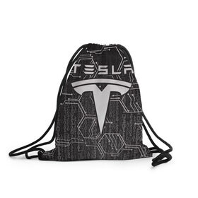 Рюкзак-мешок 3D с принтом Tesla в Санкт-Петербурге, 100% полиэстер | плотность ткани — 200 г/м2, размер — 35 х 45 см; лямки — толстые шнурки, застежка на шнуровке, без карманов и подкладки | 