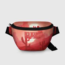 Поясная сумка 3D с принтом Red Dead Redemption 2 в Санкт-Петербурге, 100% полиэстер | плотная ткань, ремень с регулируемой длиной, внутри несколько карманов для мелочей, основное отделение и карман с обратной стороны сумки застегиваются на молнию | 