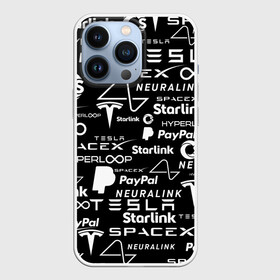 Чехол для iPhone 13 Pro с принтом ЛОГОТИПЫ ПРОЕКТОВ ИЛОНА МАСКА. в Санкт-Петербурге,  |  | elon musk | hyperloop | neuralink | pattern | paypal | spacex | starlink | tesla | американский предприниматель | изобретатель | илон маск | инвестор | инженер | паттерн | тесла
