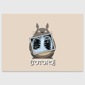 Поздравительная открытка с принтом My Neighbor Totoro рентген в Санкт-Петербурге, 100% бумага | плотность бумаги 280 г/м2, матовая, на обратной стороне линовка и место для марки
 | anime | hayao miyazaki | japanese | meme | miyazaki | piano | studio ghibli | tokyo | totoro | гибли | котобус | мой | сосед | сусуватари | тонари | тоторо | хаяо миядзаки