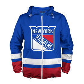 Мужская ветровка 3D с принтом Нью-Йорк Рейнджерс НХЛ в Санкт-Петербурге, 100% полиэстер | подол и капюшон оформлены резинкой с фиксаторами, два кармана без застежек по бокам, один потайной карман на груди | Тематика изображения на принте: hockey | new york | new york rangers | nhl | rangers | usa | нхл | нью йорк | нью йорк рейнджерс | рейнджерс | спорт | сша | хоккей | шайба