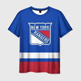 Мужская футболка 3D с принтом Нью-Йорк Рейнджерс НХЛ в Санкт-Петербурге, 100% полиэфир | прямой крой, круглый вырез горловины, длина до линии бедер | Тематика изображения на принте: hockey | new york | new york rangers | nhl | rangers | usa | нхл | нью йорк | нью йорк рейнджерс | рейнджерс | спорт | сша | хоккей | шайба