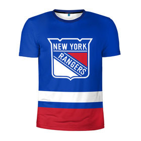 Мужская футболка 3D спортивная с принтом Нью-Йорк Рейнджерс НХЛ в Санкт-Петербурге, 100% полиэстер с улучшенными характеристиками | приталенный силуэт, круглая горловина, широкие плечи, сужается к линии бедра | hockey | new york | new york rangers | nhl | rangers | usa | нхл | нью йорк | нью йорк рейнджерс | рейнджерс | спорт | сша | хоккей | шайба