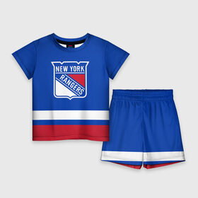 Детский костюм с шортами 3D с принтом Нью Йорк Рейнджерс НХЛ в Санкт-Петербурге,  |  | hockey | new york | new york rangers | nhl | rangers | usa | нхл | нью йорк | нью йорк рейнджерс | рейнджерс | спорт | сша | хоккей | шайба