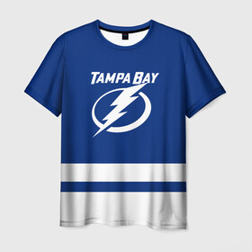 Мужская футболка 3D с принтом Тампа-Бэй Лайтнинг НХЛ в Санкт-Петербурге, 100% полиэфир | прямой крой, круглый вырез горловины, длина до линии бедер | Тематика изображения на принте: hockey | lightning | nhl | tampa bay | tampa bay lightning | usa | лайтнинг | нхл | спорт | сша | тампа бэй | тампа бэй лайтнинг | хоккей | шайба