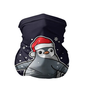 Бандана-труба 3D с принтом Santa penguin в Санкт-Петербурге, 100% полиэстер, ткань с особыми свойствами — Activecool | плотность 150‒180 г/м2; хорошо тянется, но сохраняет форму | christmas | claus | jingle | merry | santa | елка | игрушки | клаус | клюв | колокольчик | новый год | олени | пингвин | подарок | праздник | рождество | санта | снег | снежинки | шапка