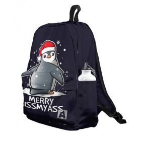 Рюкзак 3D с принтом Santa penguin в Санкт-Петербурге, 100% полиэстер | лямки с регулируемой длиной, сверху петелька, чтобы рюкзак можно было повесить на вешалку. Основное отделение закрывается на молнию, как и внешний карман. Внутри два дополнительных кармана, один из которых закрывается на молнию. По бокам два дополнительных кармашка | christmas | claus | jingle | merry | santa | елка | игрушки | клаус | клюв | колокольчик | новый год | олени | пингвин | подарок | праздник | рождество | санта | снег | снежинки | шапка