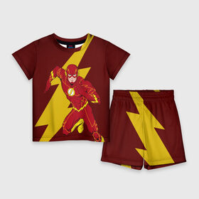 Детский костюм с шортами 3D с принтом The Flash в Санкт-Петербурге,  |  | Тематика изображения на принте: dc comics | justice league | superhero | the flash | лига справедливости | флэш