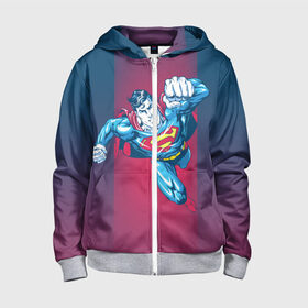 Детская толстовка 3D на молнии с принтом Superman в Санкт-Петербурге, 100% полиэстер |  манжеты и пояс оформлены широкой мягкой резинкой, двухслойный капюшон со шнурком для регулировки, спереди карманы и застежка-молния
 | clark kent | dc comics | justice league | shtatjl | superhero | superman | лига справедливости | супермен