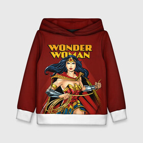 Детская толстовка 3D с принтом Wonder Woman в Санкт-Петербурге, 100% полиэстер | двухслойный капюшон со шнурком для регулировки, мягкие манжеты на рукавах и по низу толстовки, спереди карман-кенгуру с мягким внутренним слоем | dc comics | justice league | shtatjl | superhero | wonder woman | лига справедливости | чудо женщина