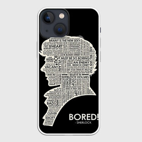 Чехол для iPhone 13 mini с принтом Bored sherlock в Санкт-Петербурге,  |  | 221b | bbc | benedict cumberbatch | john watson | mark gatiss | martin freeman | sherlock holmes | steven moffat | бейкер | джон ватсон | мориарти | стрит | шерлок