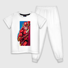 Детская пижама хлопок с принтом Flash, Justice League в Санкт-Петербурге, 100% хлопок |  брюки и футболка прямого кроя, без карманов, на брюках мягкая резинка на поясе и по низу штанин
 | dc comics | flash | justice league | superhero | лига справедливости | флэш