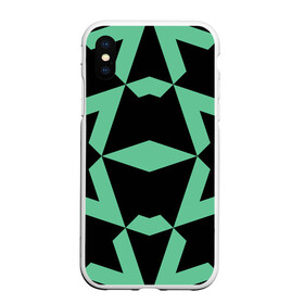 Чехол для iPhone XS Max матовый с принтом Abstract zigzag pattern в Санкт-Петербурге, Силикон | Область печати: задняя сторона чехла, без боковых панелей | abstract | background | illusion | patter | абстракт | геометрия | зеленый | зигзаг | иллюзия | паттерн | простой | ромб | фигуры | фон | черный