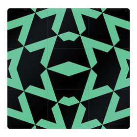Магнитный плакат 3Х3 с принтом Abstract zigzag pattern в Санкт-Петербурге, Полимерный материал с магнитным слоем | 9 деталей размером 9*9 см | abstract | background | illusion | patter | абстракт | геометрия | зеленый | зигзаг | иллюзия | паттерн | простой | ромб | фигуры | фон | черный
