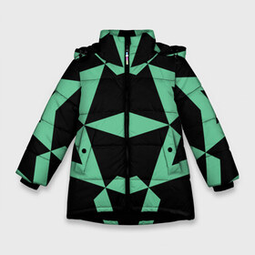 Зимняя куртка для девочек 3D с принтом Abstract zigzag pattern в Санкт-Петербурге, ткань верха — 100% полиэстер; подклад — 100% полиэстер, утеплитель — 100% полиэстер. | длина ниже бедра, удлиненная спинка, воротник стойка и отстегивающийся капюшон. Есть боковые карманы с листочкой на кнопках, утяжки по низу изделия и внутренний карман на молнии. 

Предусмотрены светоотражающий принт на спинке, радужный светоотражающий элемент на пуллере молнии и на резинке для утяжки. | abstract | background | illusion | patter | абстракт | геометрия | зеленый | зигзаг | иллюзия | паттерн | простой | ромб | фигуры | фон | черный