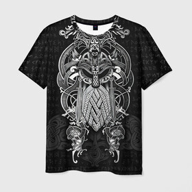 Мужская футболка 3D с принтом Viking в Санкт-Петербурге, 100% полиэфир | прямой крой, круглый вырез горловины, длина до линии бедер | good | viking | vikings | бог | викинг | викинги | воин | кельтское | один | плетение | русь | скандинавы | славяне | язычник