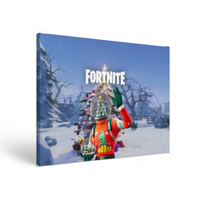 Холст прямоугольный с принтом Fortnite Новогодний в Санкт-Петербурге, 100% ПВХ |  | christmas | epic games | fortnite | игры | новый год | рождество | фортнайт