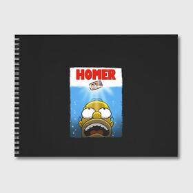 Альбом для рисования с принтом Homer в Санкт-Петербурге, 100% бумага
 | матовая бумага, плотность 200 мг. | bart | beer | family | homer | jaws | lisa | maggie | marge | shark | simpson | simpsons | thesimpsons | акула | барт | гомер | лиза | мардж | мегги | семья | симпсоны | челюсти