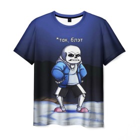 Мужская футболка 3D с принтом UNDERTALE ТАК БЛЭТ в Санкт-Петербурге, 100% полиэфир | прямой крой, круглый вырез горловины, длина до линии бедер | Тематика изображения на принте: 
