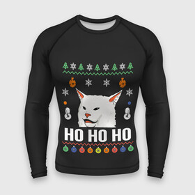 Мужской рашгард 3D с принтом Woman Yelling at Cat в Санкт-Петербурге,  |  | Тематика изображения на принте: cat | cats | christmas | mem | meme | memes | new year | xmas | вязаный | женщина | кот | кричит | мем | мемы | на кота | новый год | рождество | свитер