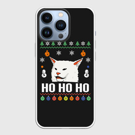 Чехол для iPhone 13 Pro с принтом Woman Yelling at Cat в Санкт-Петербурге,  |  | cat | cats | christmas | mem | meme | memes | new year | xmas | вязаный | женщина | кот | кричит | мем | мемы | на кота | новый год | рождество | свитер