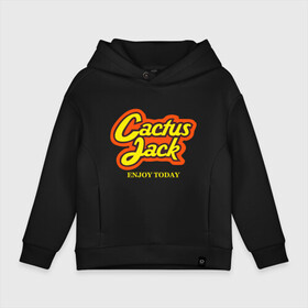 Детское худи Oversize хлопок с принтом Cactus Jack в Санкт-Петербурге, френч-терри — 70% хлопок, 30% полиэстер. Мягкий теплый начес внутри —100% хлопок | боковые карманы, эластичные манжеты и нижняя кромка, капюшон на магнитной кнопке | reeses puffs | travis scott | джэк | кактус | трэвис скотт