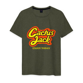 Мужская футболка хлопок с принтом Cactus Jack в Санкт-Петербурге, 100% хлопок | прямой крой, круглый вырез горловины, длина до линии бедер, слегка спущенное плечо. | reeses puffs | travis scott | джэк | кактус | трэвис скотт