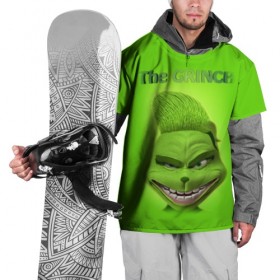 Накидка на куртку 3D с принтом Grinch Face в Санкт-Петербурге, 100% полиэстер |  | Тематика изображения на принте: christmas | claus | grinch stole | how the | jingle | merry | santa | гринч | гуманоид | диккенс | ктоград | олени | рождество | снежинки | чарльз