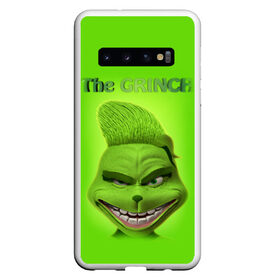 Чехол для Samsung Galaxy S10 с принтом Grinch Face в Санкт-Петербурге, Силикон | Область печати: задняя сторона чехла, без боковых панелей | christmas | claus | grinch stole | how the | jingle | merry | santa | гринч | гуманоид | диккенс | ктоград | олени | рождество | снежинки | чарльз