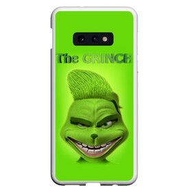 Чехол для Samsung S10E с принтом Grinch Face в Санкт-Петербурге, Силикон | Область печати: задняя сторона чехла, без боковых панелей | christmas | claus | grinch stole | how the | jingle | merry | santa | гринч | гуманоид | диккенс | ктоград | олени | рождество | снежинки | чарльз