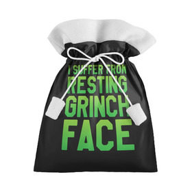 Подарочный 3D мешок с принтом Grinch Face в Санкт-Петербурге, 100% полиэстер | Размер: 29*39 см | 