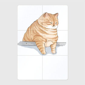 Магнитный плакат 2Х3 с принтом Толстый Кот в Санкт-Петербурге, Полимерный материал с магнитным слоем | 6 деталей размером 9*9 см | cat | cat meme | интернет | кот | кот кусь | кот мем | котейка | котенок | кошак | мем | мем с котом | мемы с котиками | приколы | удивленный кот мем