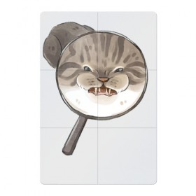 Магнитный плакат 2Х3 с принтом Злой Кот в Санкт-Петербурге, Полимерный материал с магнитным слоем | 6 деталей размером 9*9 см | Тематика изображения на принте: cat | cat meme | интернет | кот | кот кусь | кот мем | котейка | котенок | кошак | мем | мем с котом | мемы с котиками | приколы | удивленный кот мем