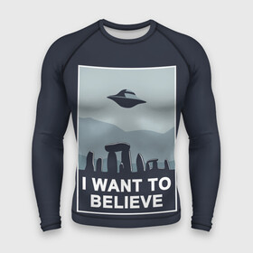 Мужской рашгард 3D с принтом I want to believe в Санкт-Петербурге,  |  | believe | gillian anderson | mulder | scully | ufo | want | инопланетяне | космос | нло | пришельцы | я хочу верить