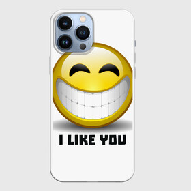 Чехол для iPhone 13 Pro Max с принтом I like you в Санкт-Петербурге,  |  | emoji | зубы | интернет | любовь | мем | настроение | симпатия | смайл | смайлик | улыбка | эмоджи